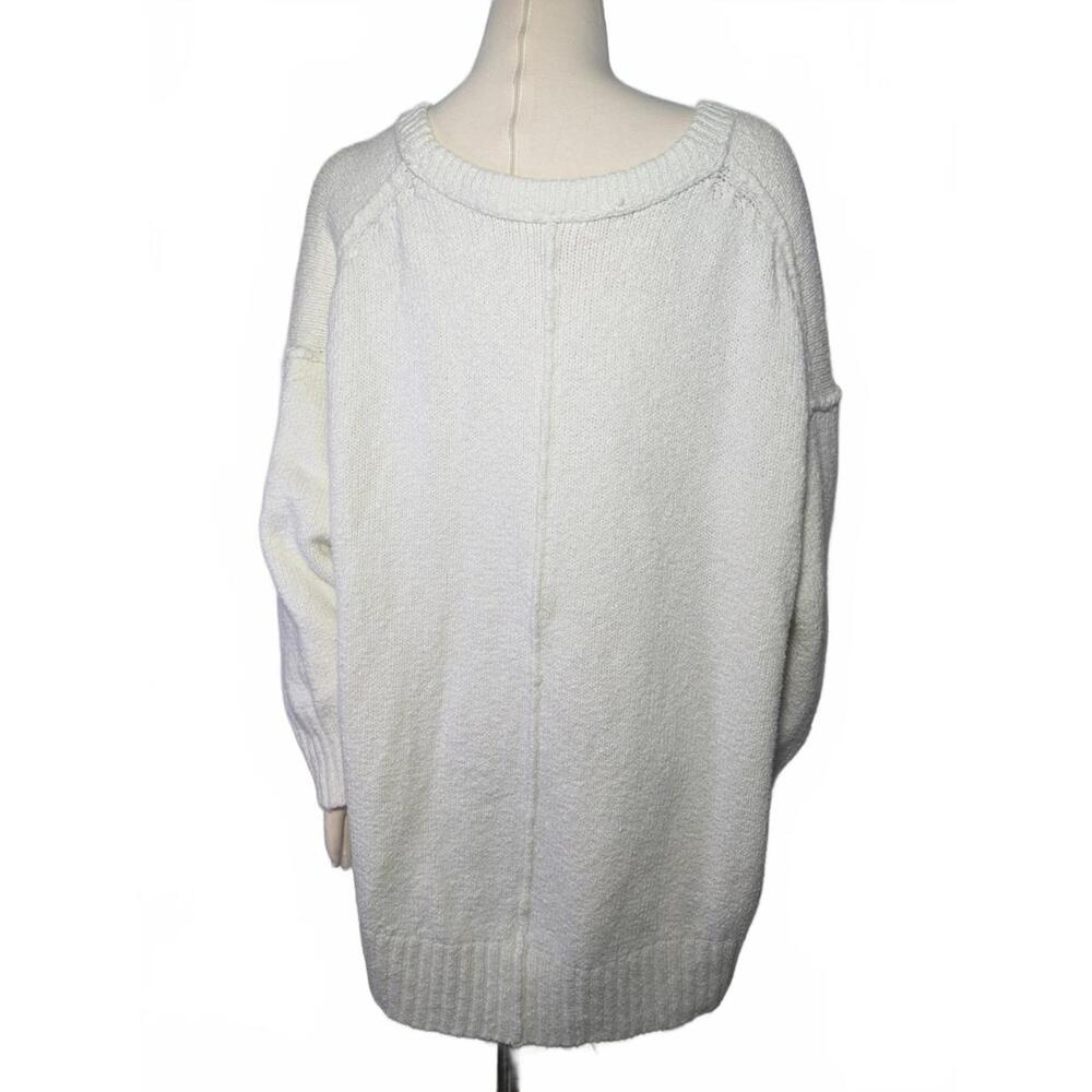 FREE PEOPLE BROOKSIDE TUNIC OVERSIZED SWEATER WHITE LARGE‎ EUC - Picture 3 of 9